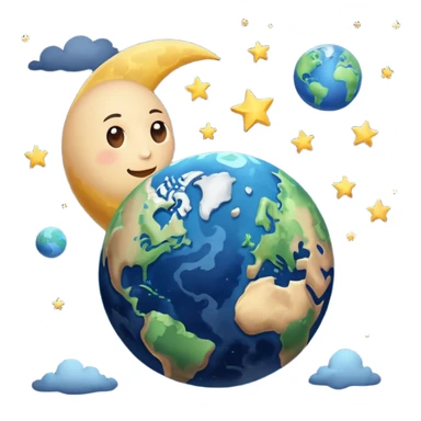 earth and the moon add stars sticker