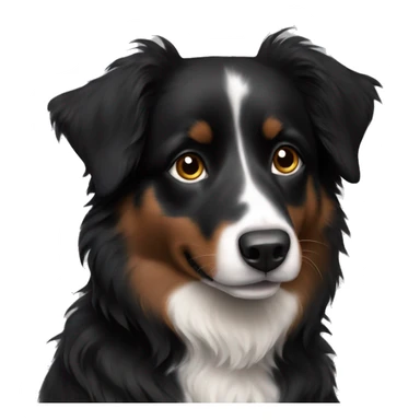 Small black australian shepherd dog sticker