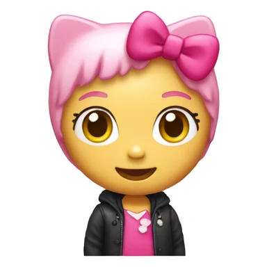 Mini emoji hello kitty sticker