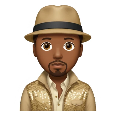 Nate Dogg with dark brown hair, beige sequin outfit sticker