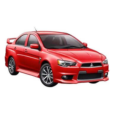 red Mitsubishi lancer sticker