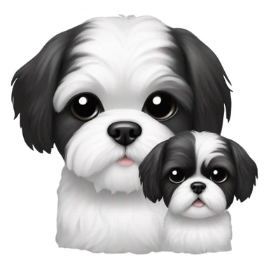 Two black and white shitz Tzu puppies sticker