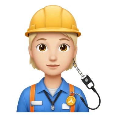 Employee with Lanyards sticker