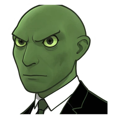 Official portrait of a North Korean man, head of the hull production workshop at a shipyard, serious and formal style, dark suit, confident and focused expression, style inspired by Soviet and North Korean official portraits sticker