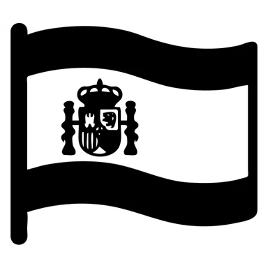 Spanish flag with red and yellow horizontal stripes and coat of arms sticker