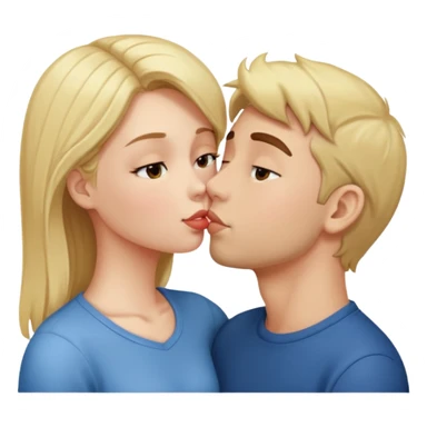 a girl kiss her boyfriend face sticker