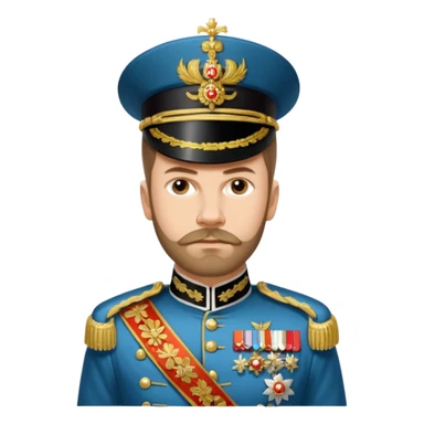 Nicholas II, Russian tsar, ornate military dress, sash sticker