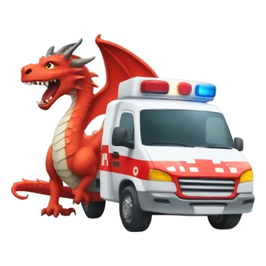 Dragon driving an ambulance  sticker