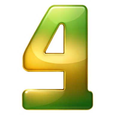 number 4 in golden and green shadows sticker