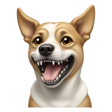 Dog with shark teeth sticker