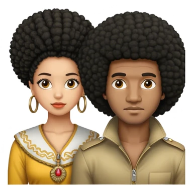 Black man with afro and oukhty girl sticker