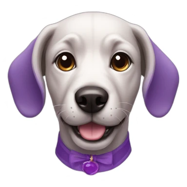 dog with purple haut sticker
