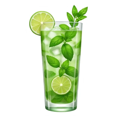 Make a mojito in she style of an emoji  sticker