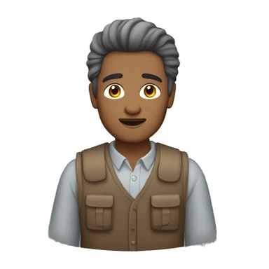 Camionero, hombre blanco con cabello castaño y omondulado y tien un chaleco gris  sticker