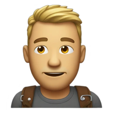 A dumb guy drinking a beer sticker