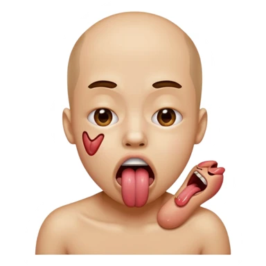 toung out, x’s in eyes choking himself sticker