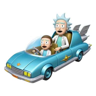 Hot wheels Rick and Morty flying in a spaceship to citadel of Ricks  sticker
