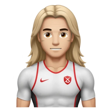athlete with long hair sticker
