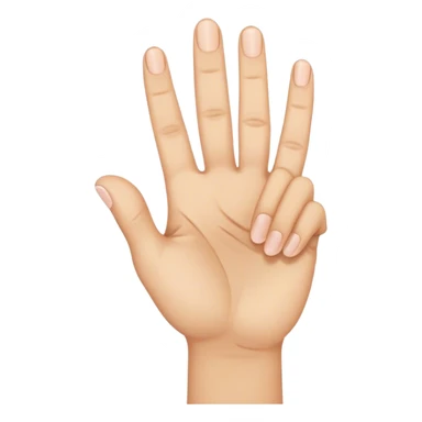 Hand emoji with the thumb and index finger making a circle, middle and ring finger crossed, and pinky finger just out sticker