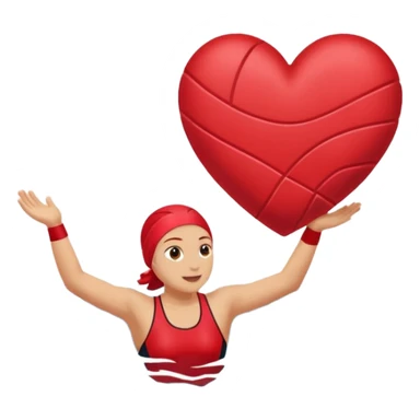 Natación  y voley en un corazón de color  sticker