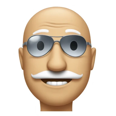 bald guy with aviator sun glasses and mustache giving a thumbs up sticker