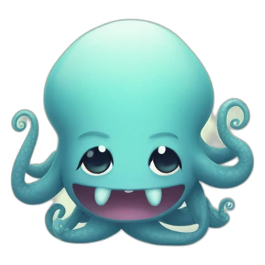 Cute kraken cute face eyes closed making yoga sticker
