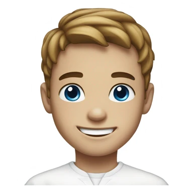 smiling boy in white shirt with blue eyes and freckles  sticker