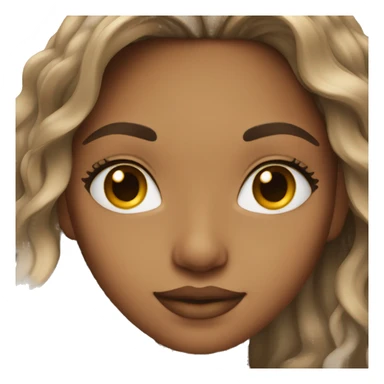 Mixed girl with long balayage hair sticker