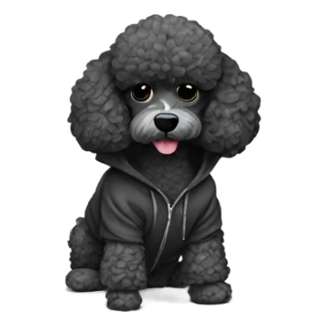 Poodle wearing hoodie sticker