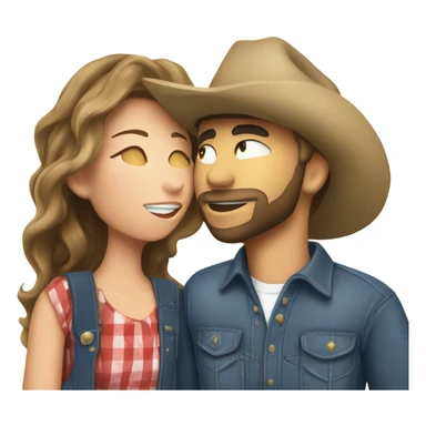 a country girl kissing a country guy sticker