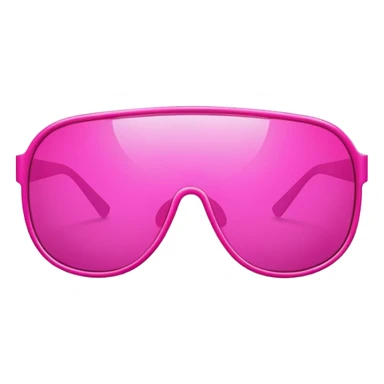 oversized bold pink shield sunglasses, maximum thickness, dramatic Y2K design sticker