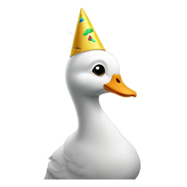 goose in a party hat by a gravestone sticker