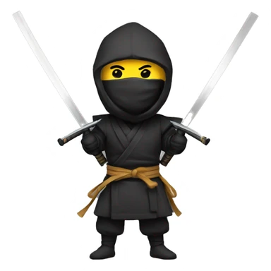 Ninja avec un double Katana dans le dos sticker