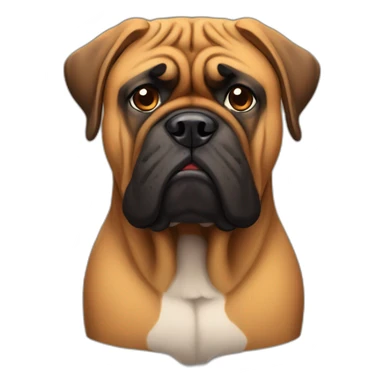 bullmastiff sad face sticker