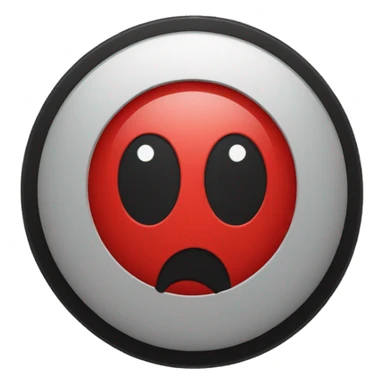 a black and red rectangle with a medium sized yellow circle in the middle sticker