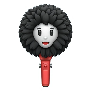 boom fluffy microphone sticker