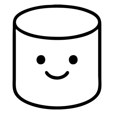 outlined marshmallow with a face, no fill sticker