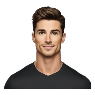 Mason mount Cristiano Ronaldo Matt Bomer 30 year old product designer with stubble and mustache in a black tshirt with broad shoulders profile photo sticker