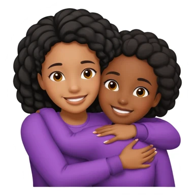 Black Girl giving a black girl a hug  sticker