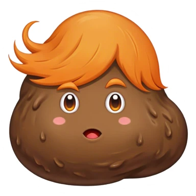 Blob of poop brown with orange with Donald Trump’s hair sticker