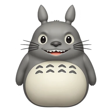 Totoro tierno que se parezca al real sonriendo tierno sticker