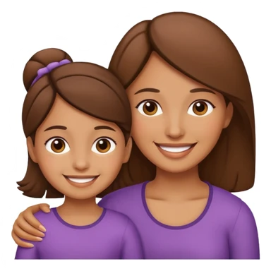 Brown mom and daughter  sticker