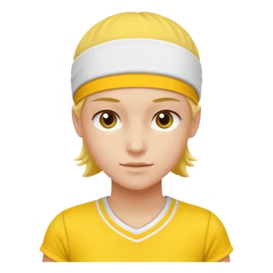 tennisplayer with sweatband, yellow color. sticker