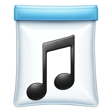 transparent ziplock bag with a black music note inside sticker