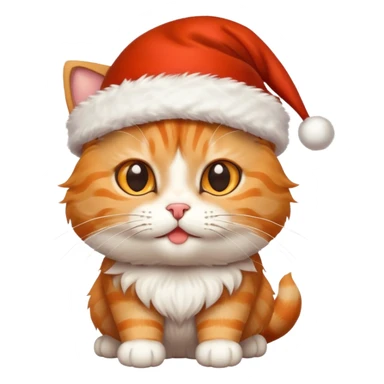 Un gato con sombrero navideño sticker