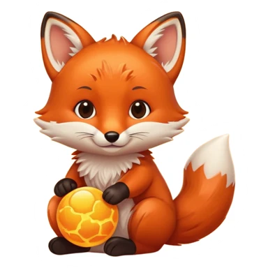 Baby fox holding a sun ☀️🦊 sticker