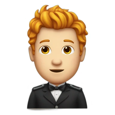 Fat conductor red hair banana scar sticker