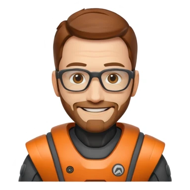 gordon freeman smiling just face sticker