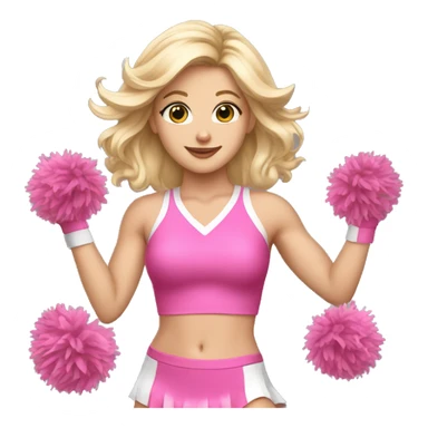 blonde cheerleader wearing pink uniform holding pink pompoms that looks like chrissy chlapecka sticker