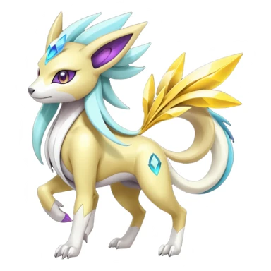Colorful Futuristic Meloetta-Manectric-Solgaleo-Raikou-Pokémon-Digimon-Fakémon-fusion-hybrid-creature sticker